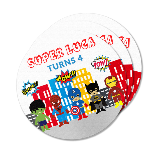 Super Hero Cartoon Theme Stickers Pack