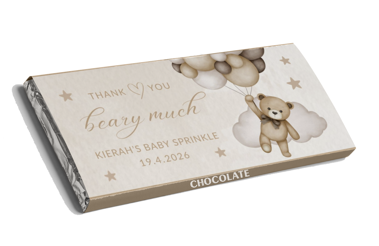 Teddy Bear Balloons Chocolate Bar