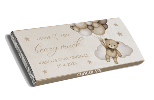 Teddy Bear Balloons Chocolate Bar