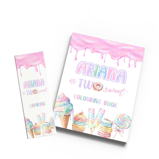 Two Sweet Candyland Sweet One Colouring Book & Crayons