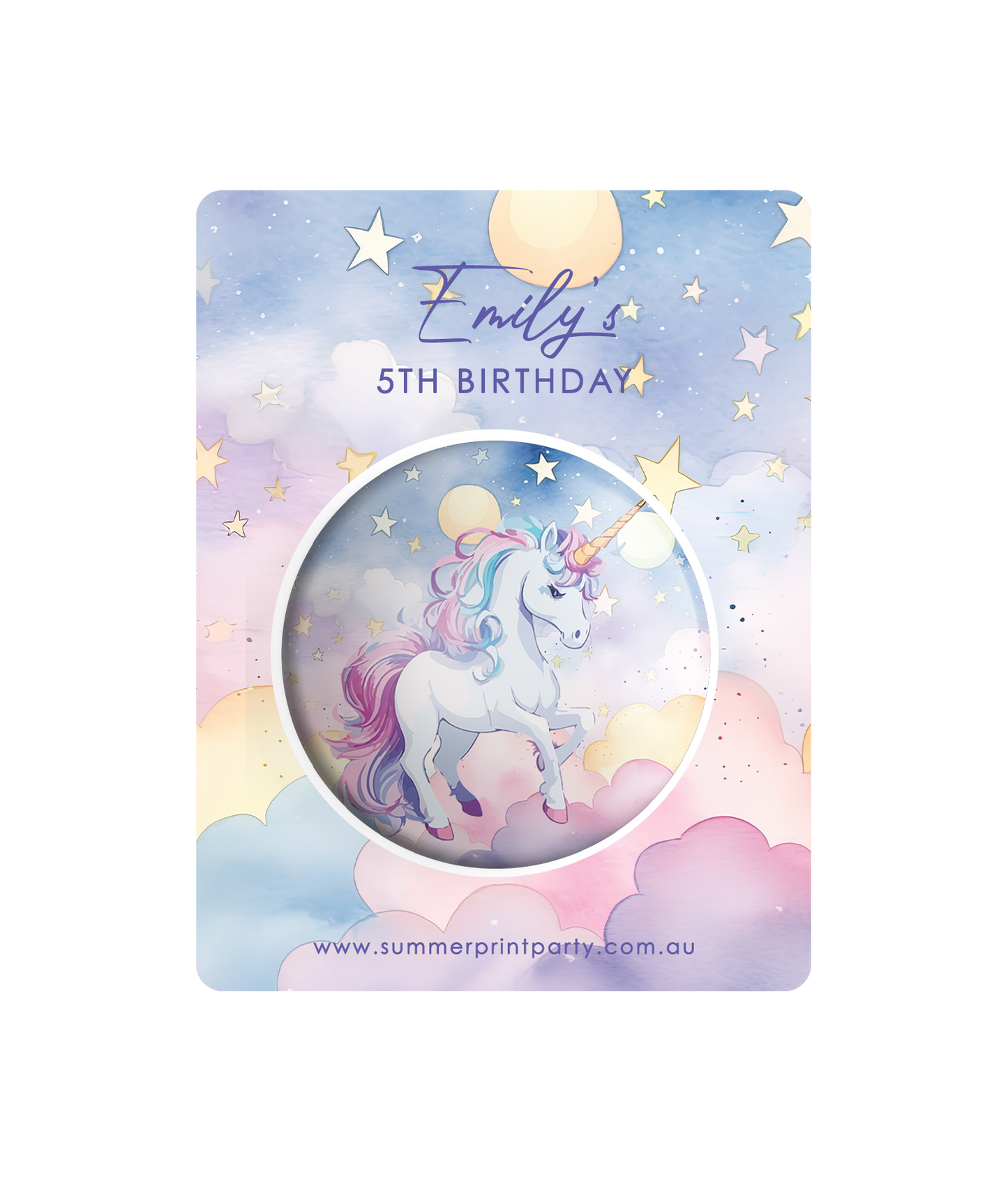 Unicorn Magic Pin Badges | Kids Birthday Party Favours | Personalised or Plain