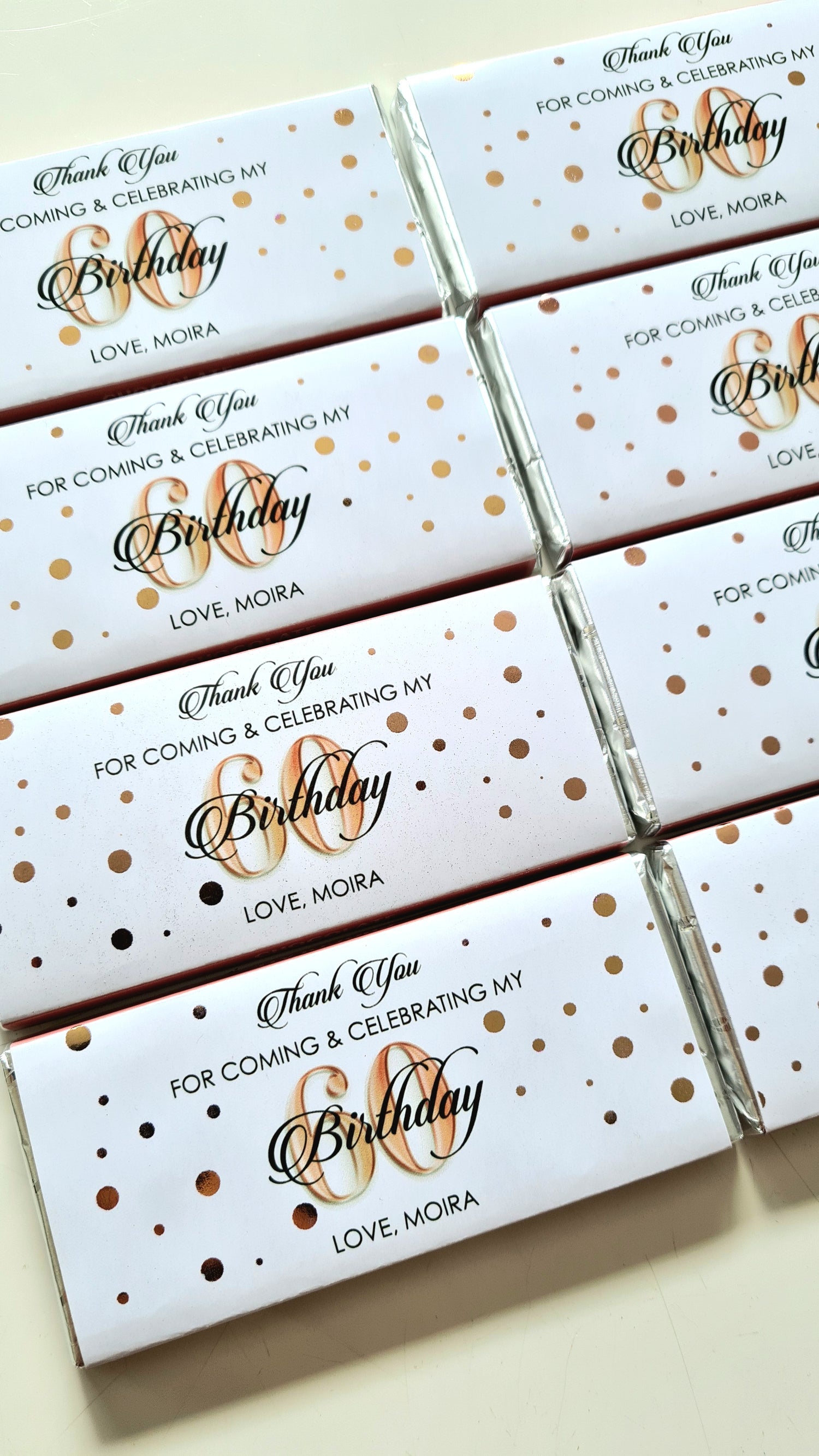 Rose Gold Confetti Birthday Chocolate Bar