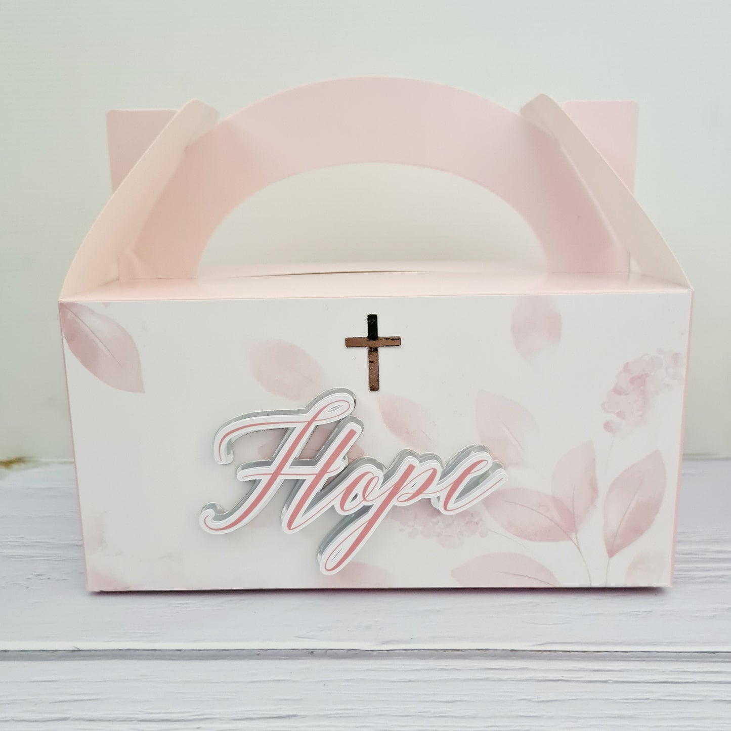 Soft Pink Leaf Christening Party Box