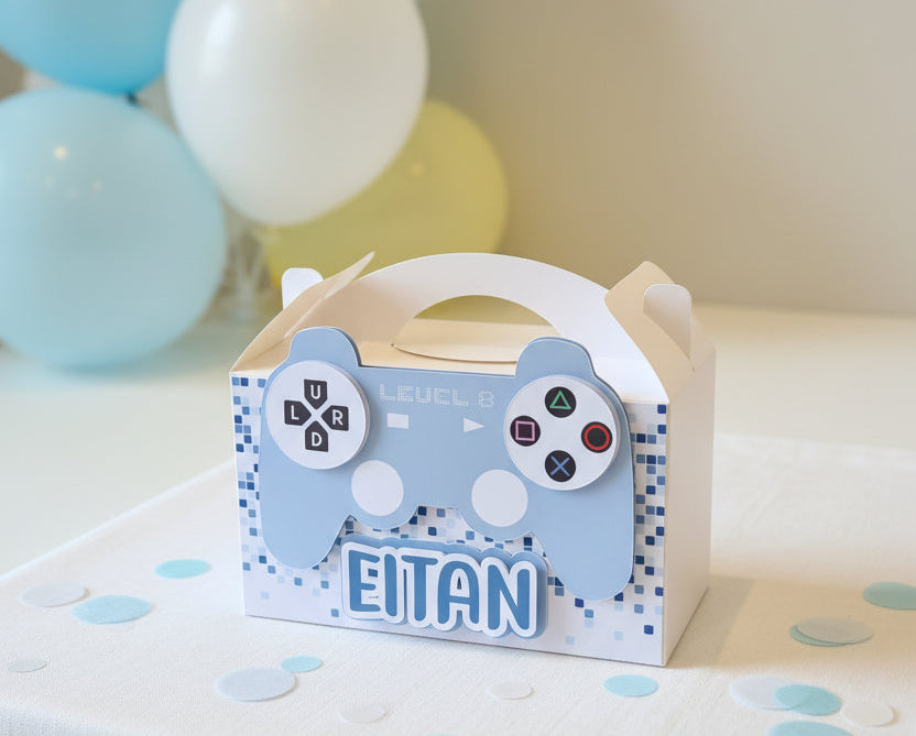 Video Game Controller Console Theme Party Box Minimalist Blue Game Console