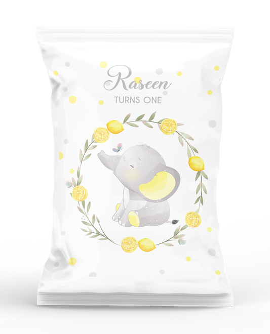 Elephant Theme Popcorn Bag Elephant Lemon Design