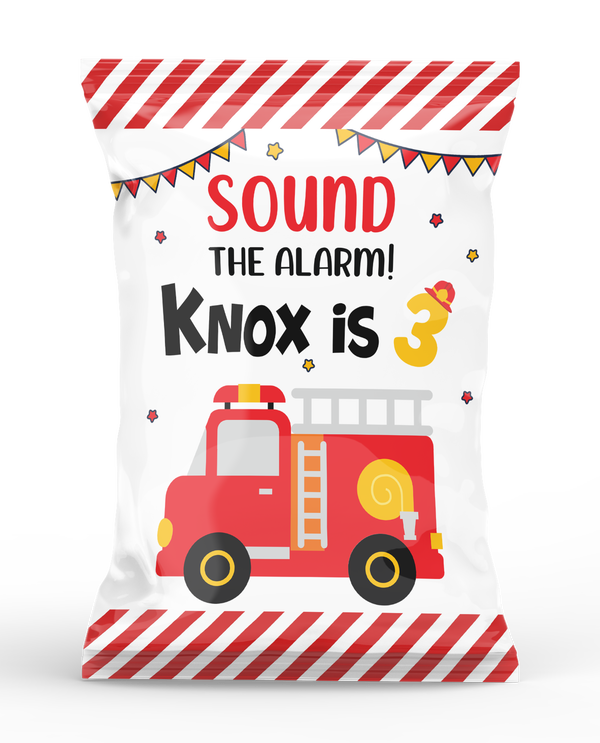 Fire Truck Theme Popcorn Bag Summer Print & Party