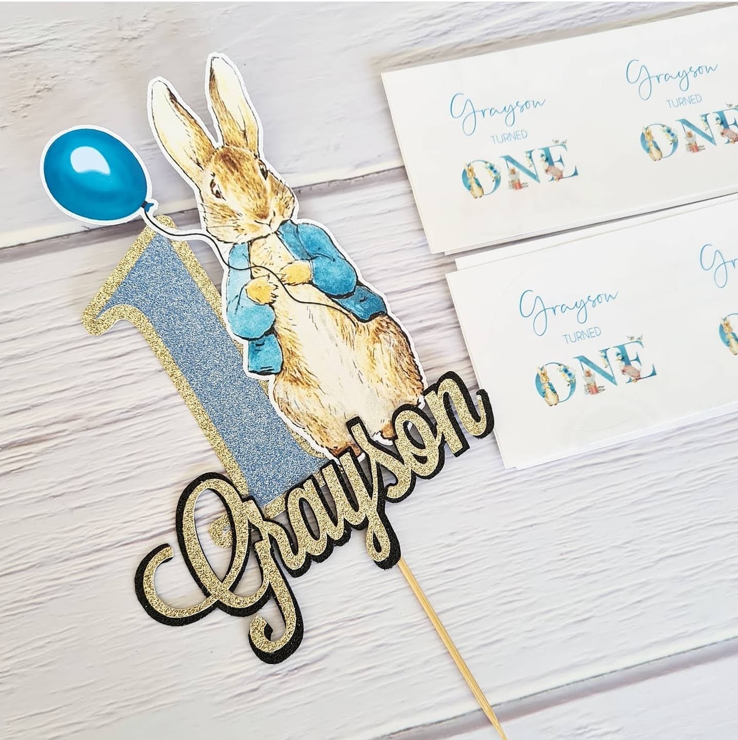 Peter Rabbit Cake Topper – Summer Print & Party