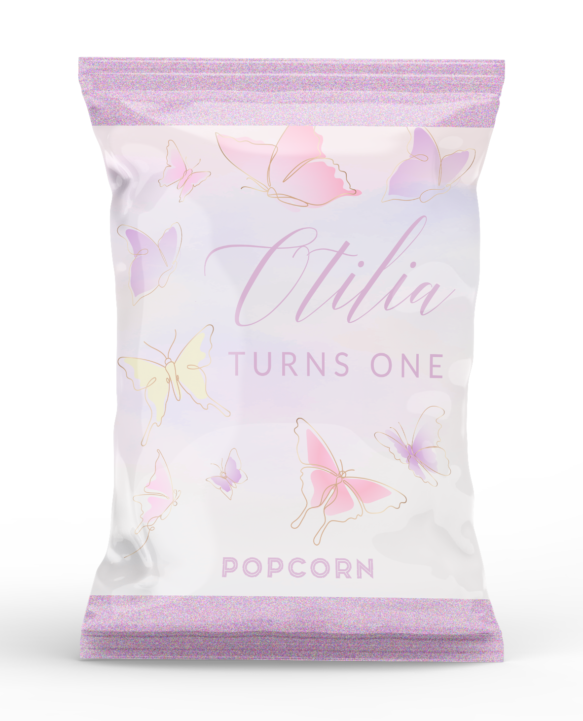 Pastel Butterflies Theme Popcorn Bag