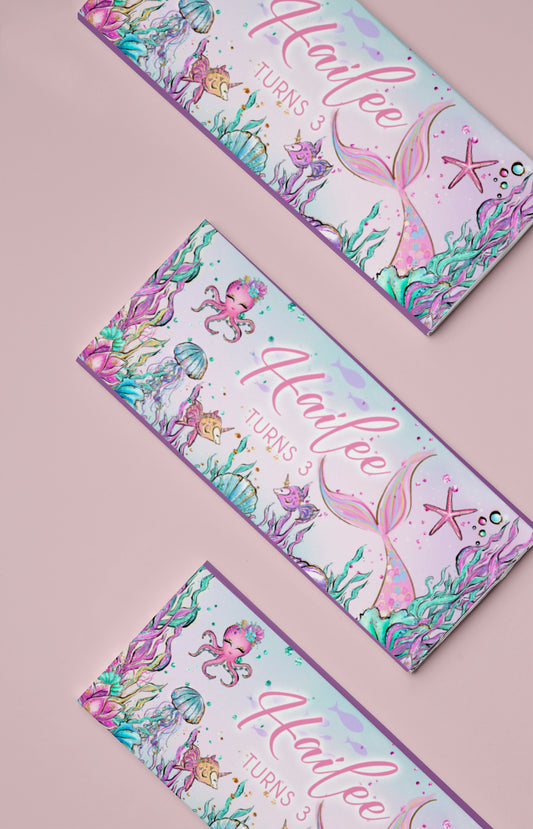 Pink Design Mermaid Tail Chocolate Bar
