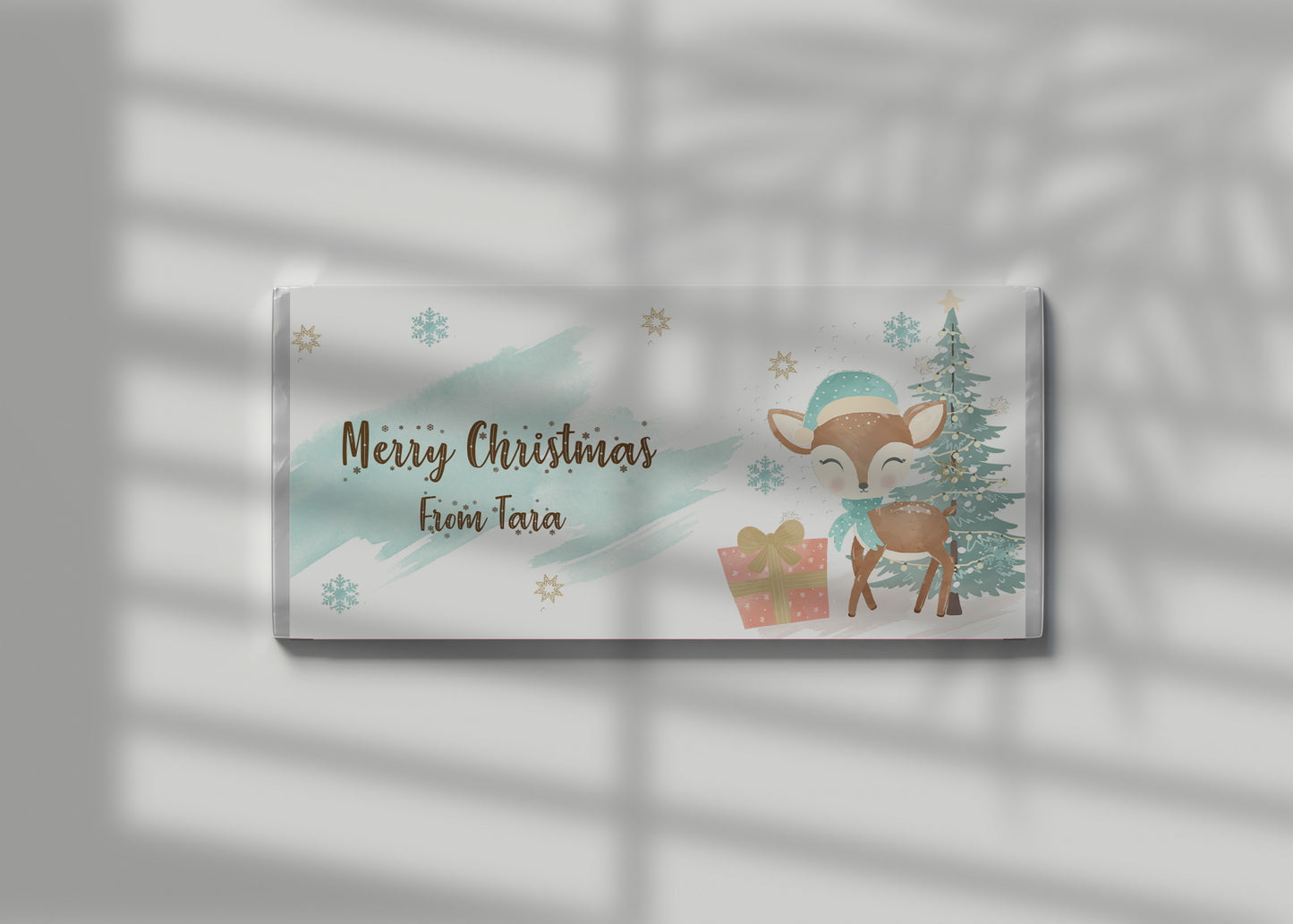 Watercolour Reindeer Chocolate Bar