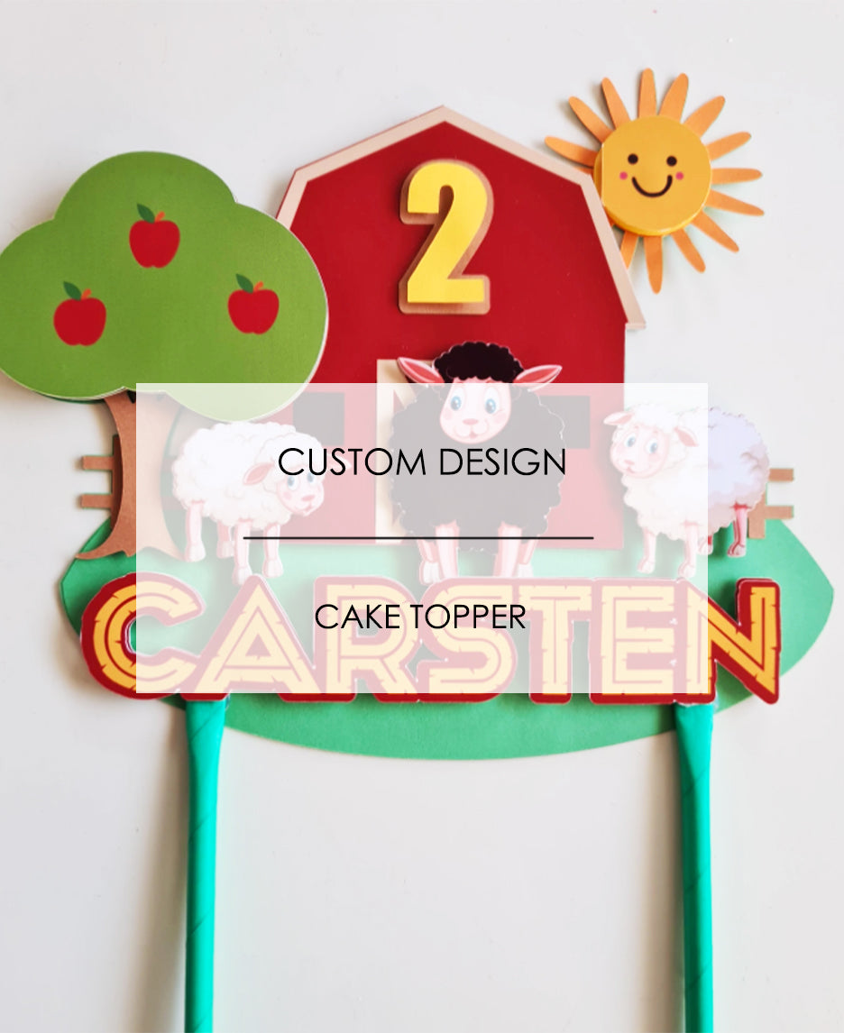Cake Topper Add Background Custom 3D Design Cake Topper – Summer Print & Party