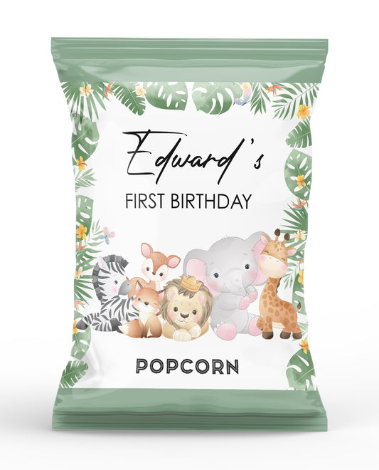 Jungle Animals Popcorn Bag