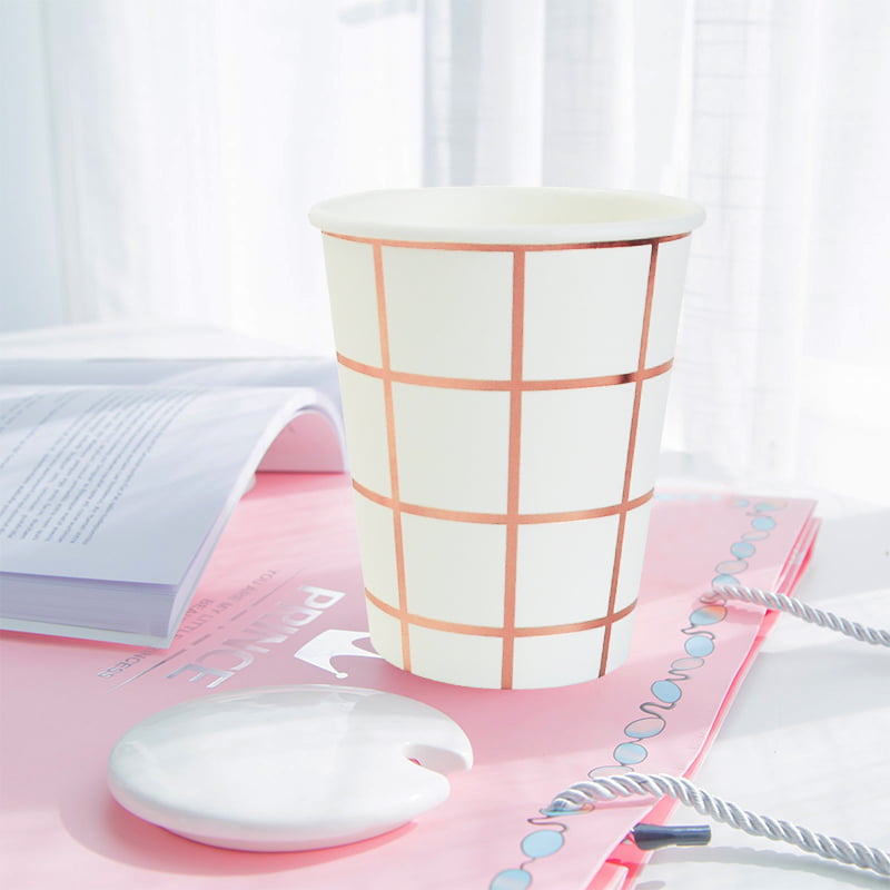 ROSE GOLD CHECK PAPER CUPS

(6pk)